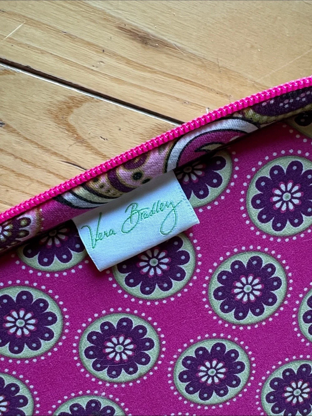 Vera Bradley Hard Pink Paisley Quilted Laptop Bag with Strap